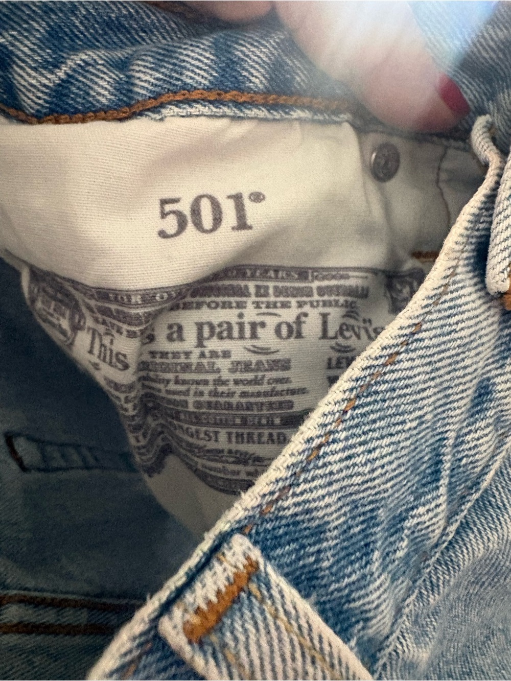 Levi's 501 Light Blue Distressed Denim Cutoff Shorts - Picture 10 of 11